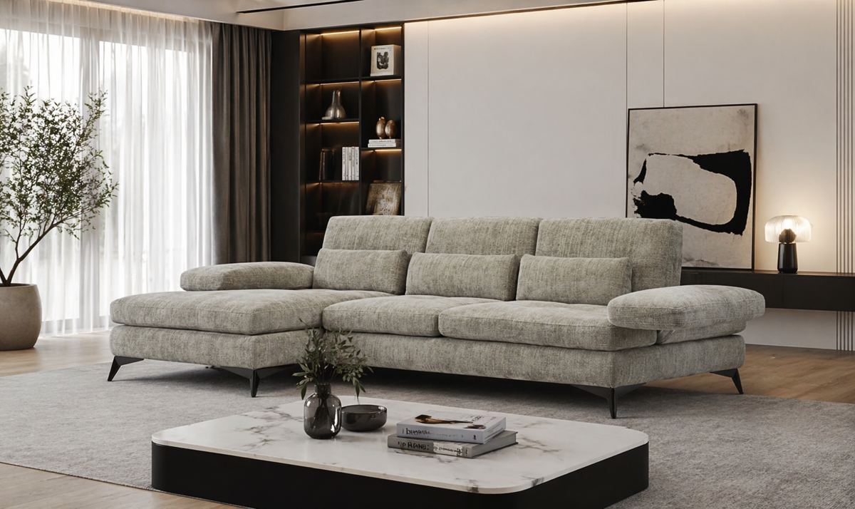 Sectional Sofa with Adjustable Backrest and Armrest