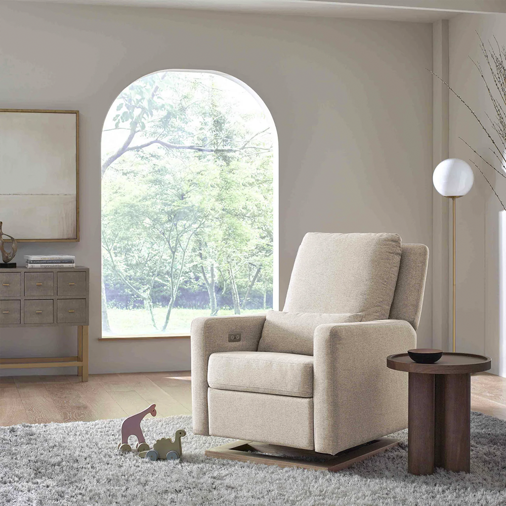 Recliner Glider with USB Port and Adjustable Headrest