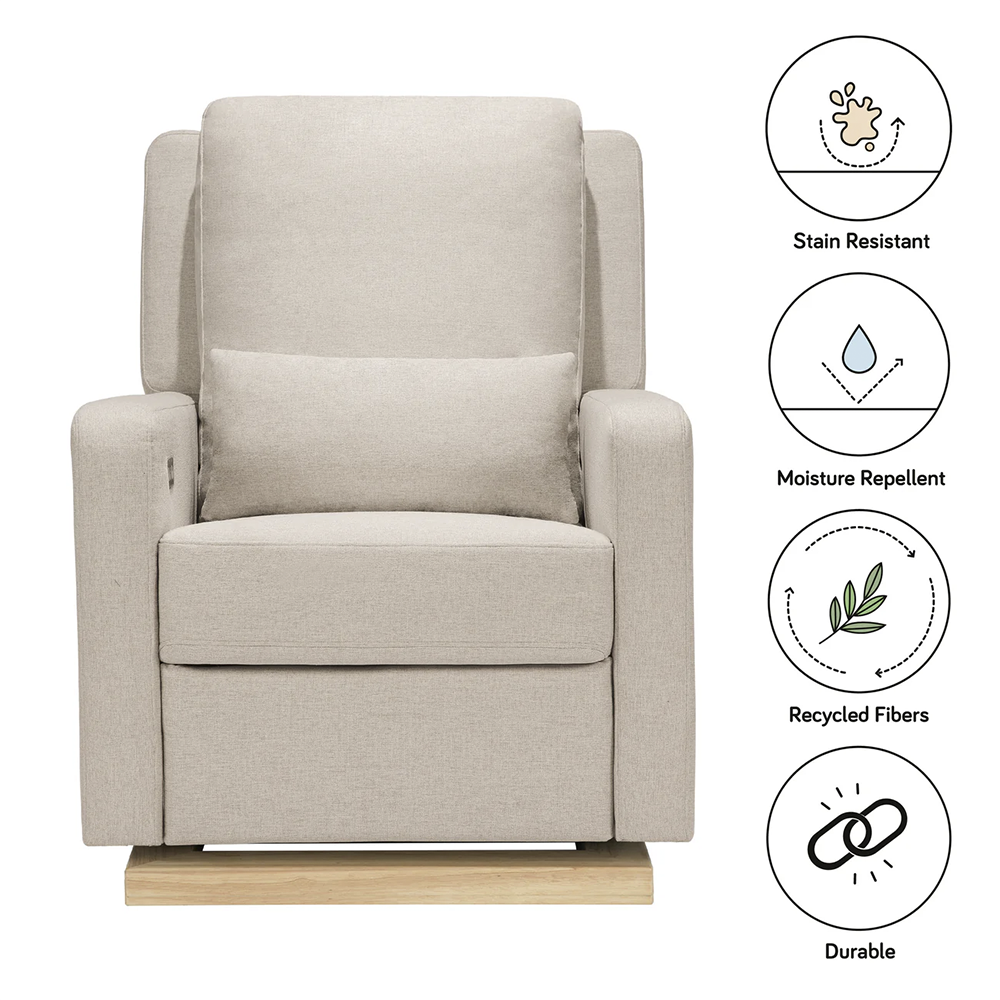 Recliner Glider with USB Port and Adjustable Headrest
