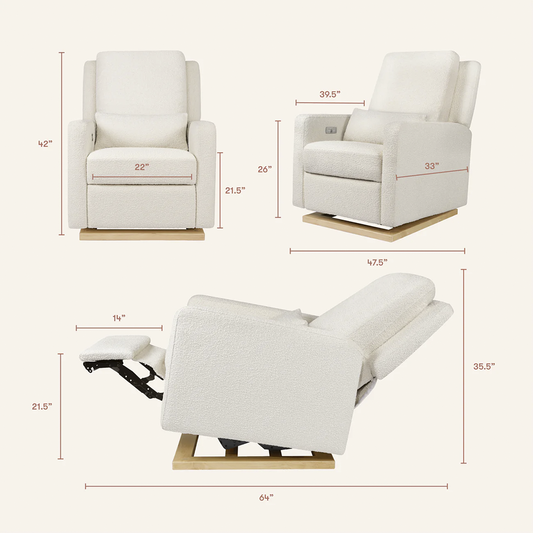 Recliner Glider with USB Port and Adjustable Headrest
