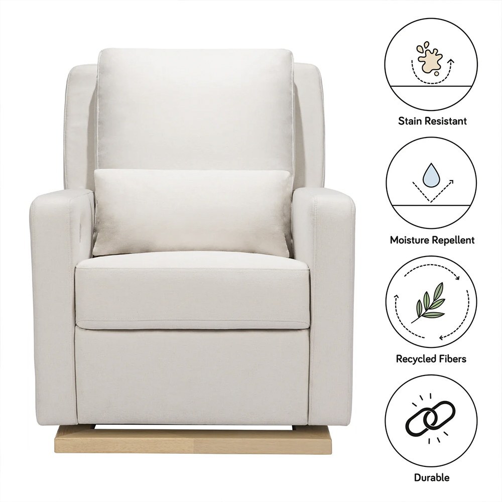 Recliner Glider with USB Port and Adjustable Headrest