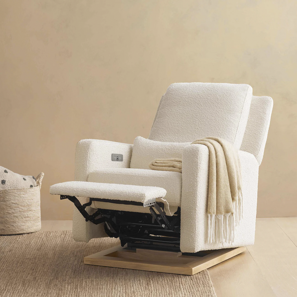 Recliner Glider with USB Port and Adjustable Headrest
