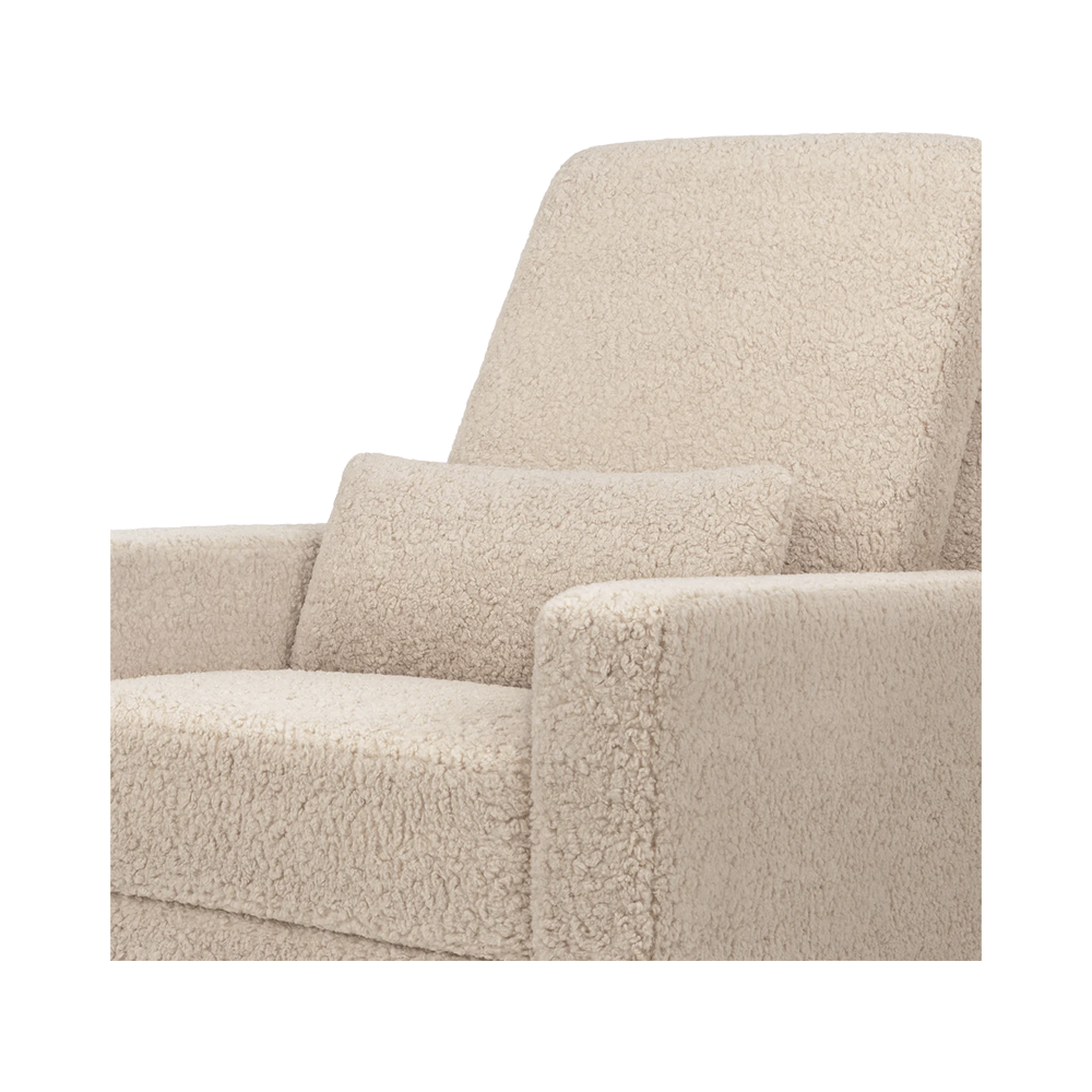 Recliner and Swivel Glider in Soft Shearling Fabric