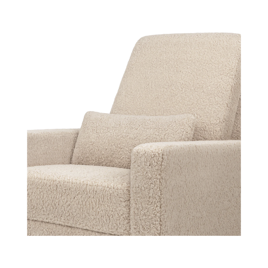 Recliner and Swivel Glider in Soft Shearling Fabric