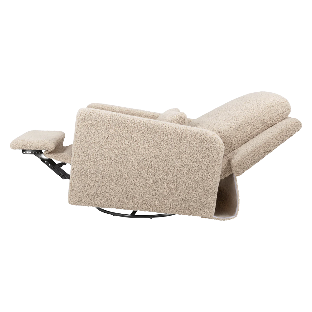 Recliner and Swivel Glider in Soft Shearling Fabric