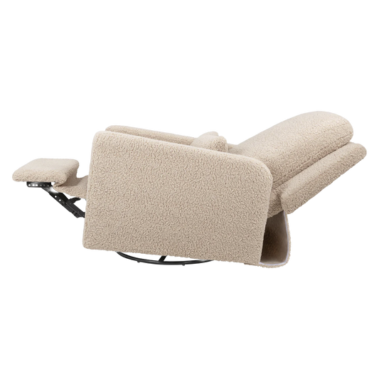 Recliner and Swivel Glider in Soft Shearling Fabric