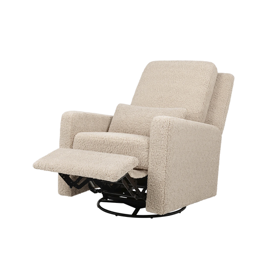 Recliner and Swivel Glider in Soft Shearling Fabric