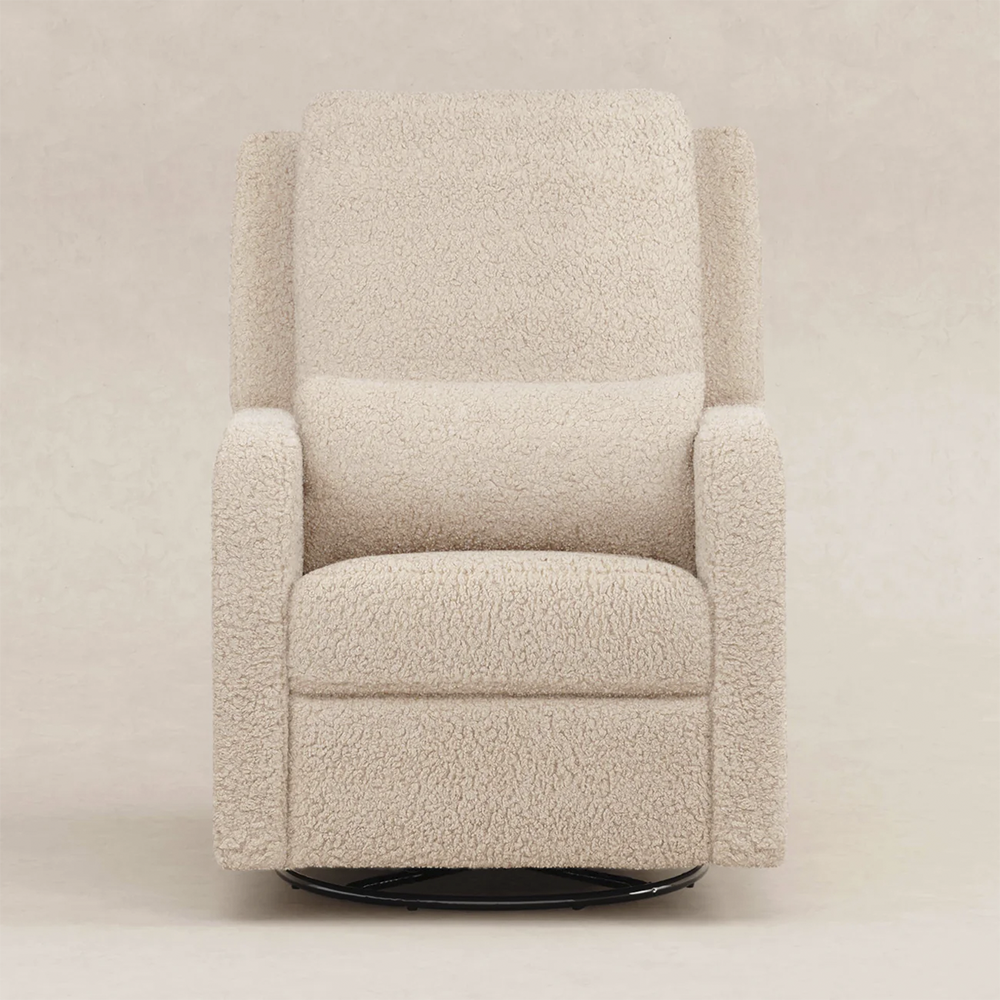 Recliner and Swivel Glider in Soft Shearling Fabric