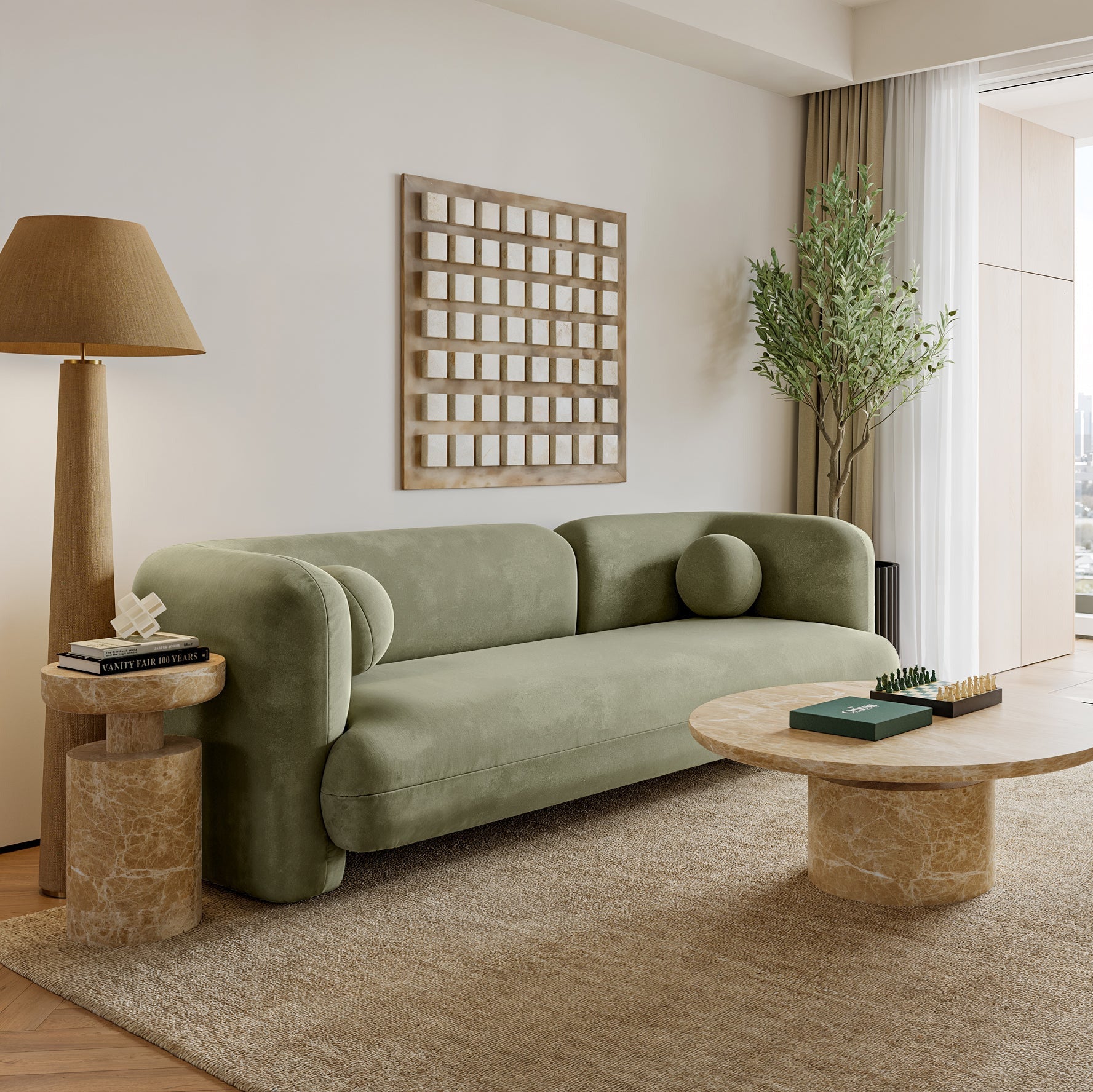 3 Seater Sofa in Thyme Fabric