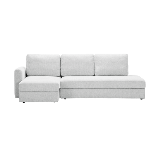 Sectional Sofa Bed in Beige with L-Shaped Design