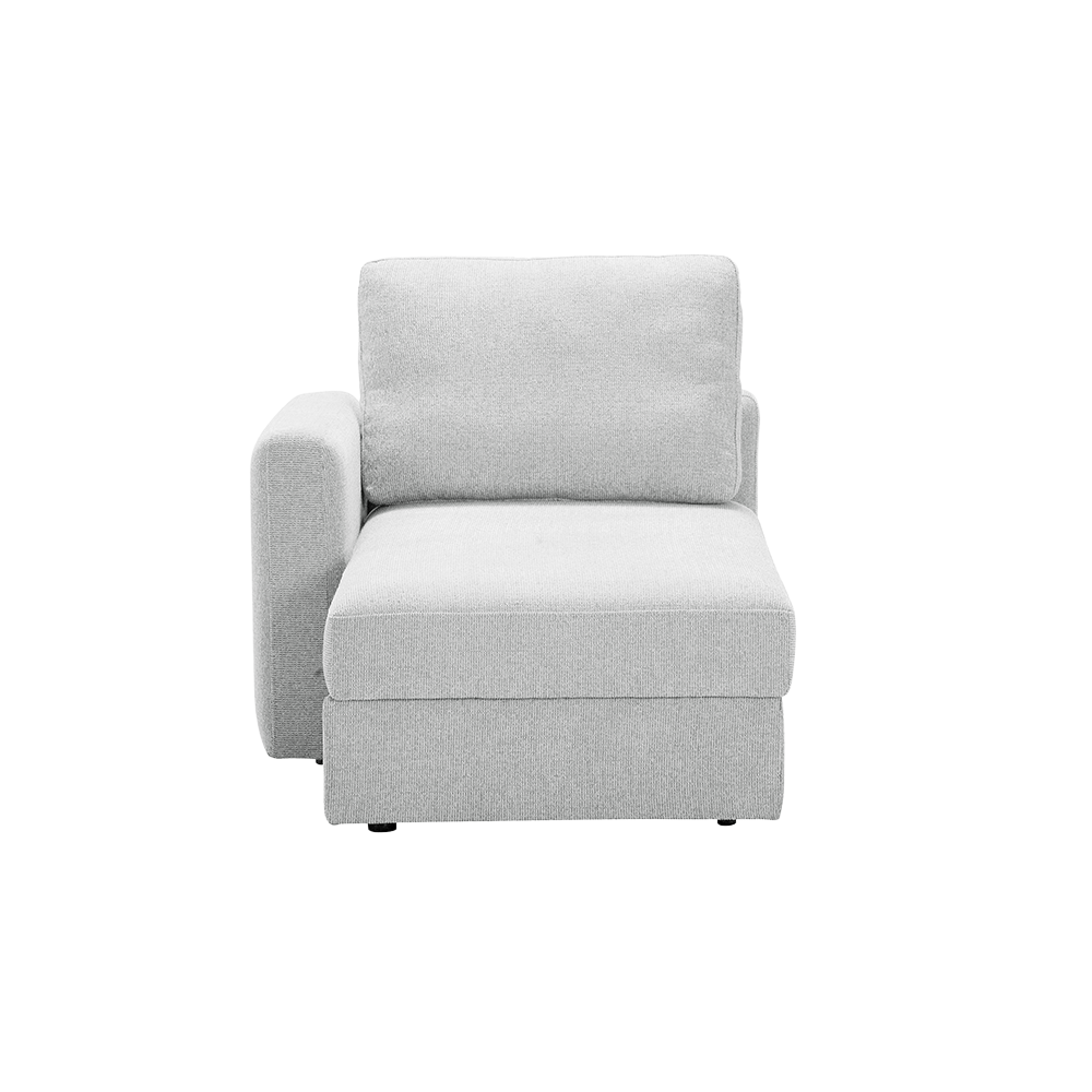 Sectional Sofa Bed in Beige with L-Shaped Design