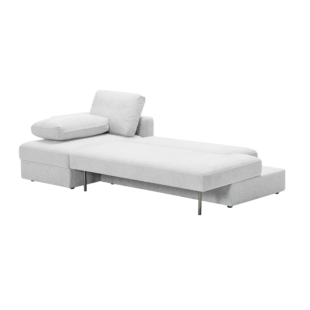 Sectional Sofa Bed in Beige with L-Shaped Design