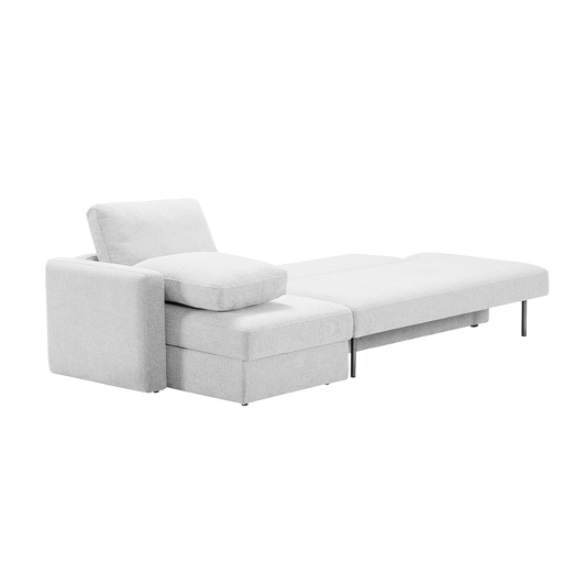 Sectional Sofa Bed in Beige with L-Shaped Design
