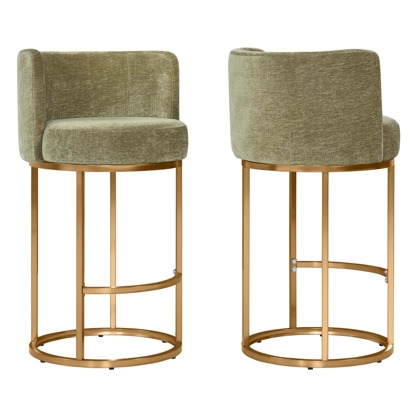 Chenille Swivel Counter Stool Set in Modern Design