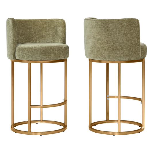 Chenille Swivel Counter Stool Set in Modern Design