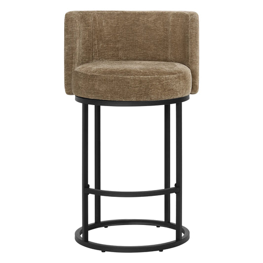 Chenille Swivel Counter Stool Set in Modern Design