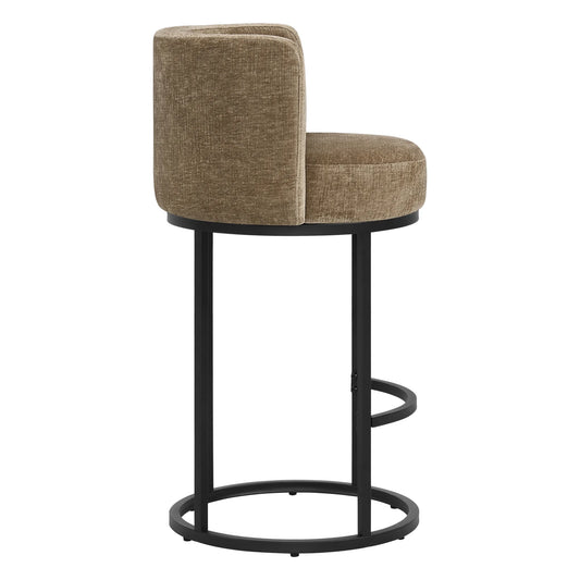 Chenille Swivel Counter Stool Set in Modern Design