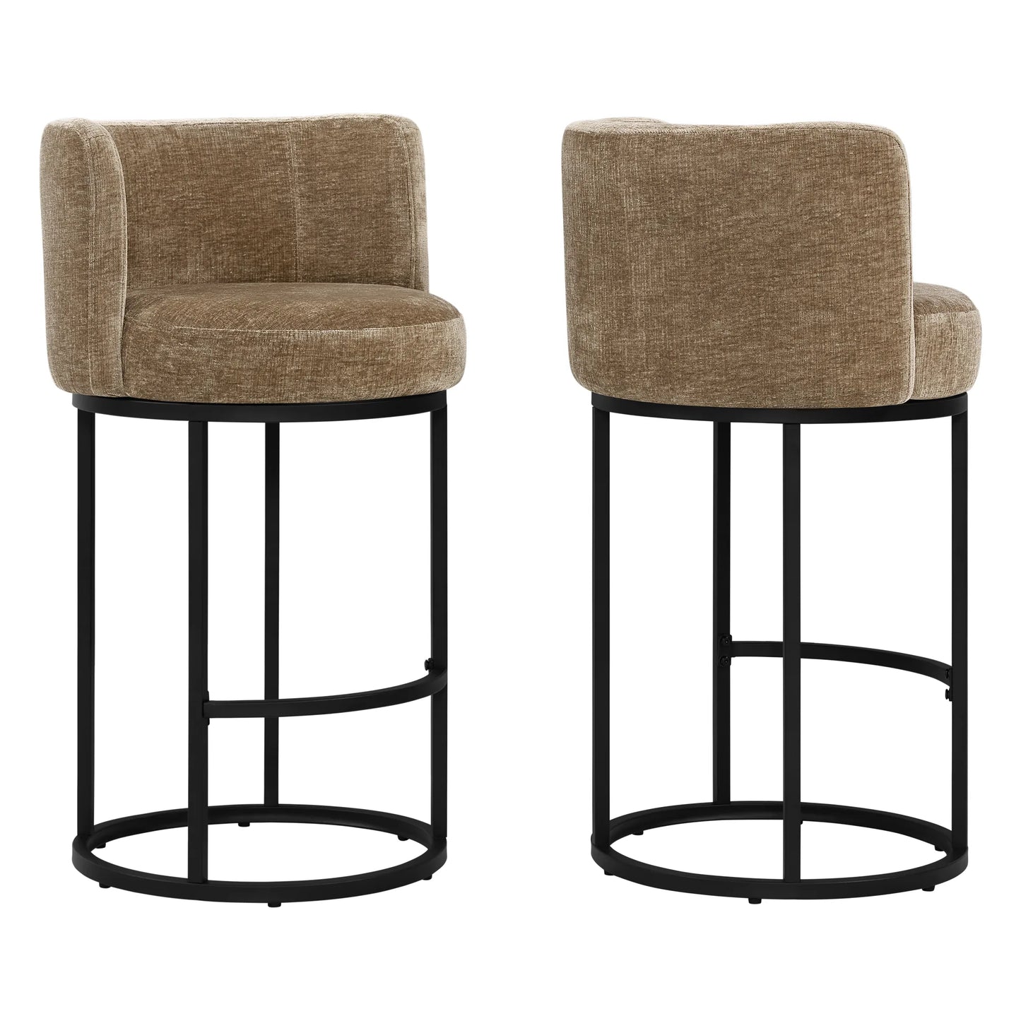 Chenille Swivel Counter Stool Set in Modern Design