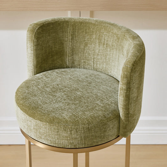 Chenille Swivel Counter Stool Set in Modern Design