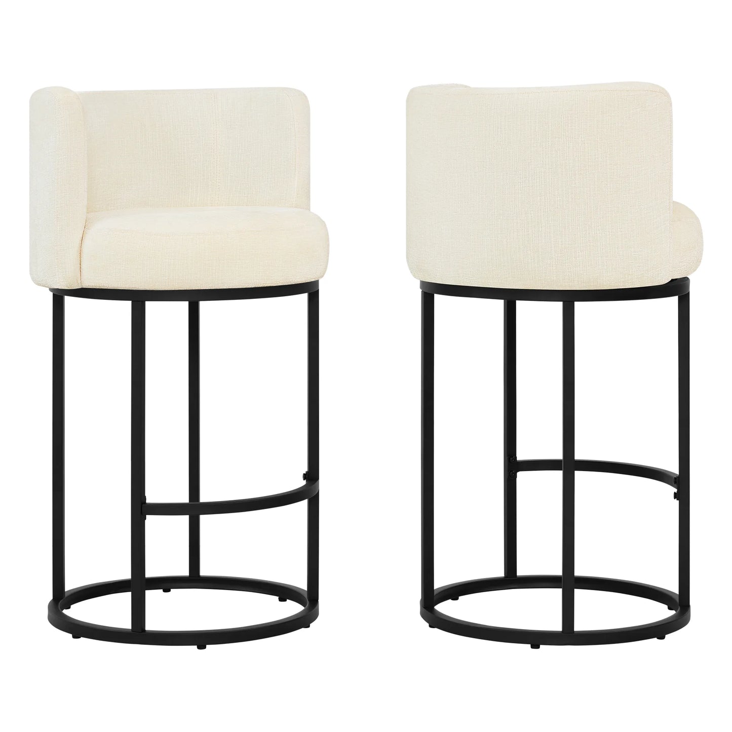 Chenille Swivel Counter Stool Set in Modern Design