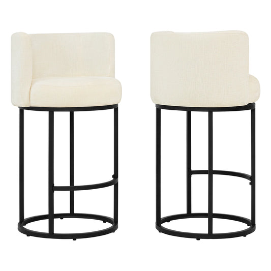 Chenille Swivel Counter Stool Set in Modern Design
