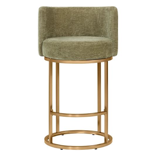 Chenille Swivel Counter Stool Set in Modern Design