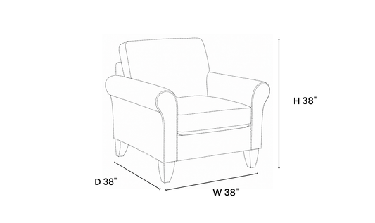 Templeton Sofa Set in Elegant Fabric with Curved Arms