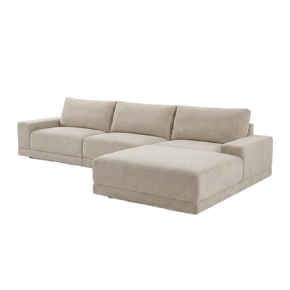 Torino 3-Piece Sofa Set in Beige with Ottoman