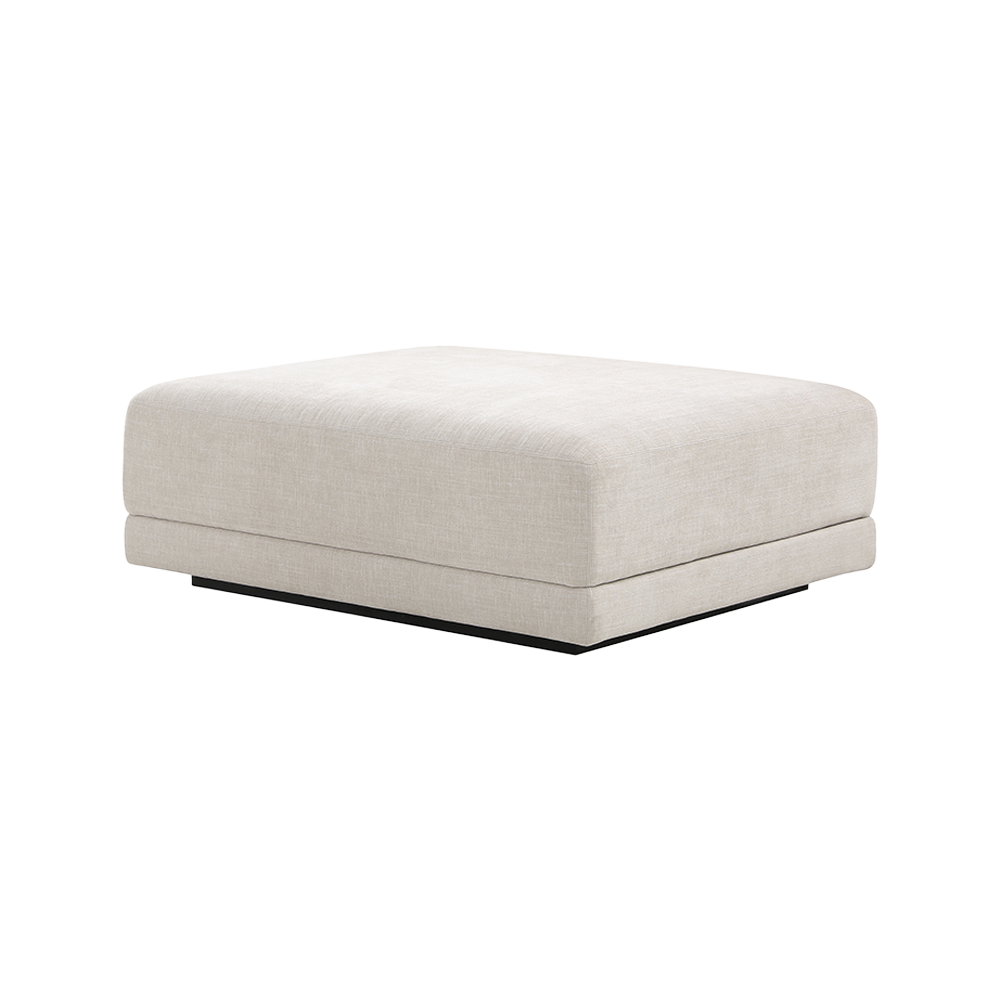 Ottoman in Beige with Plush Cushioning
