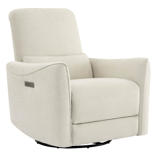 Modern Power Swivel Glider Recliner with Adjustable Headrest