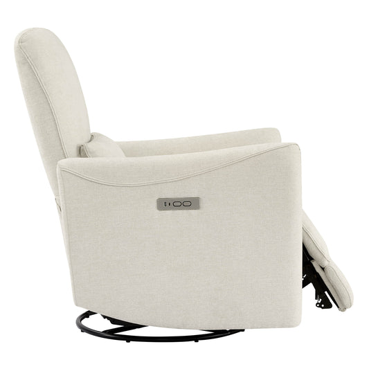 Modern Power Swivel Glider Recliner with Adjustable Headrest