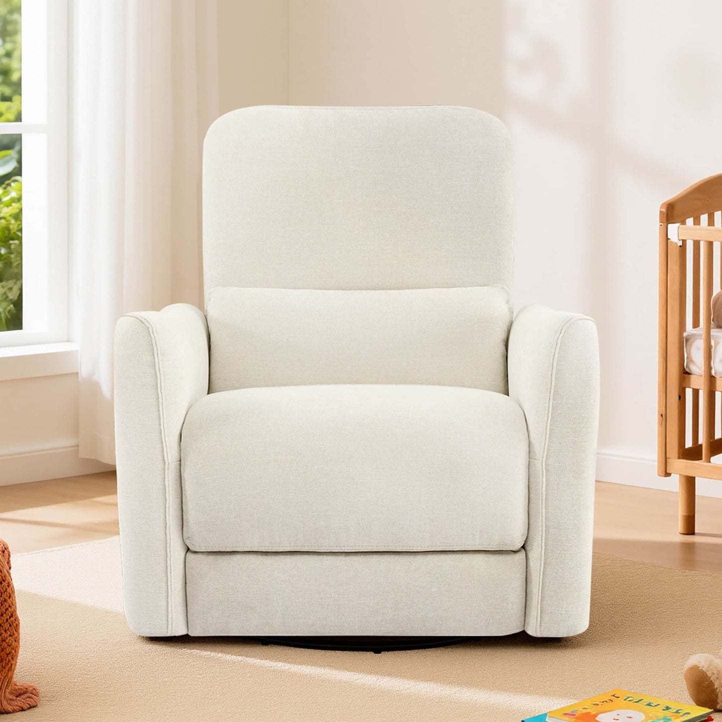 Modern Power Swivel Glider Recliner with Adjustable Headrest