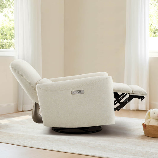 Modern Power Swivel Glider Recliner with Adjustable Headrest