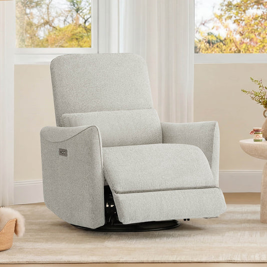 Modern Power Swivel Glider Recliner with Adjustable Headrest