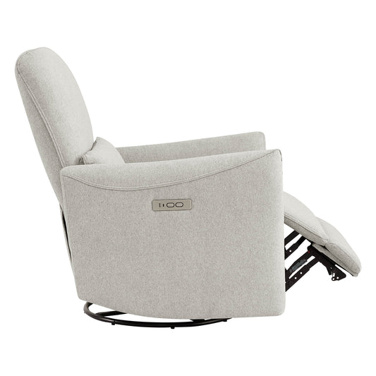 Modern Power Swivel Glider Recliner with Adjustable Headrest