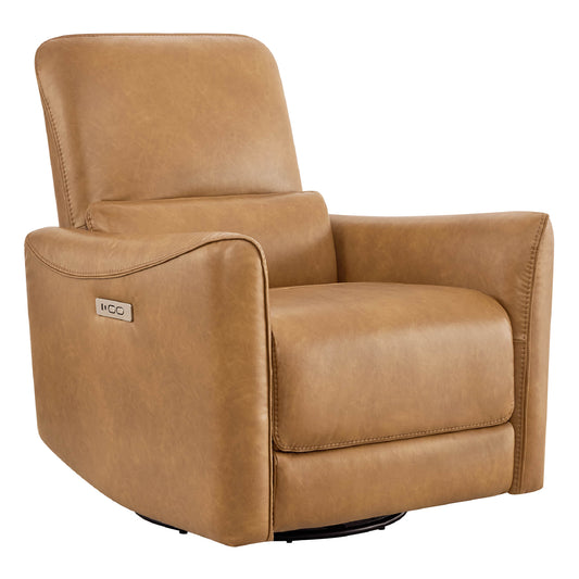 Modern Power Swivel Glider Recliner with Adjustable Headrest