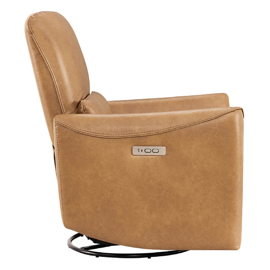 Modern Power Swivel Glider Recliner with Adjustable Headrest
