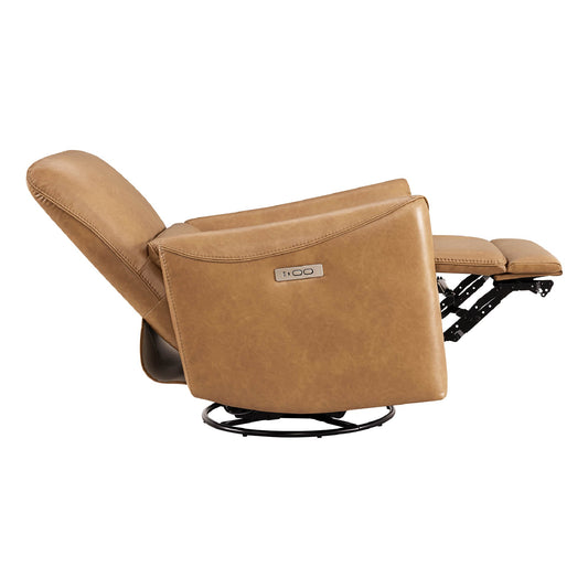 Modern Power Swivel Glider Recliner with Adjustable Headrest