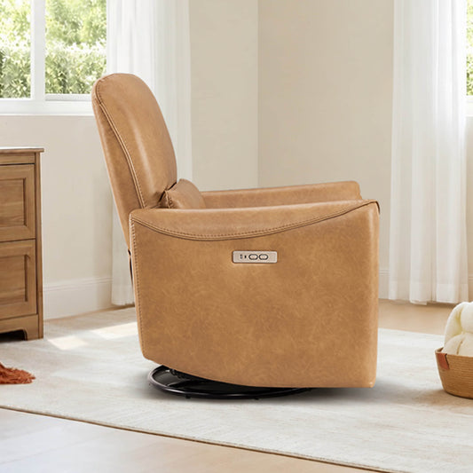 Modern Power Swivel Glider Recliner with Adjustable Headrest