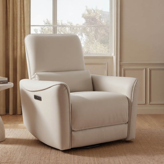 Modern Power Swivel Glider Recliner with Adjustable Headrest