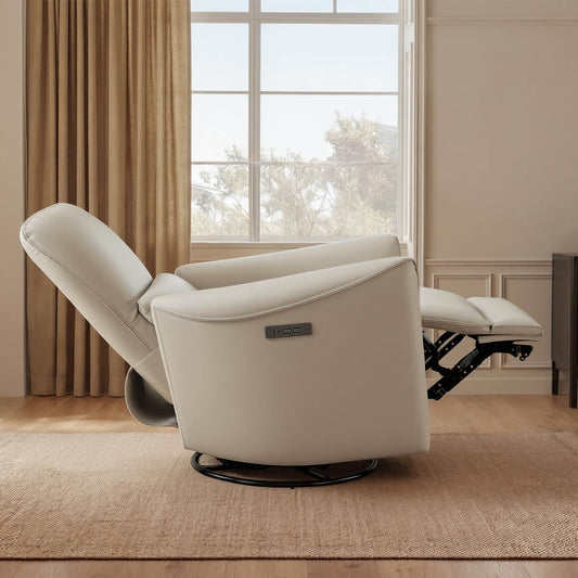 Modern Power Swivel Glider Recliner with Adjustable Headrest
