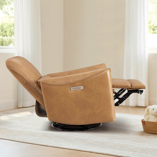 Modern Power Swivel Glider Recliner with Adjustable Headrest