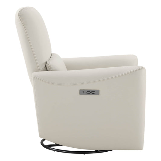 Modern Power Swivel Glider Recliner with Adjustable Headrest