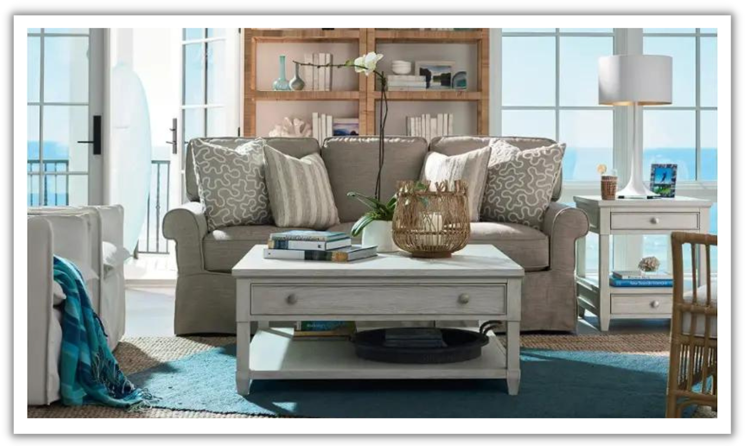 Ventura Sofa in Soft Fabric with Sleek Armrests