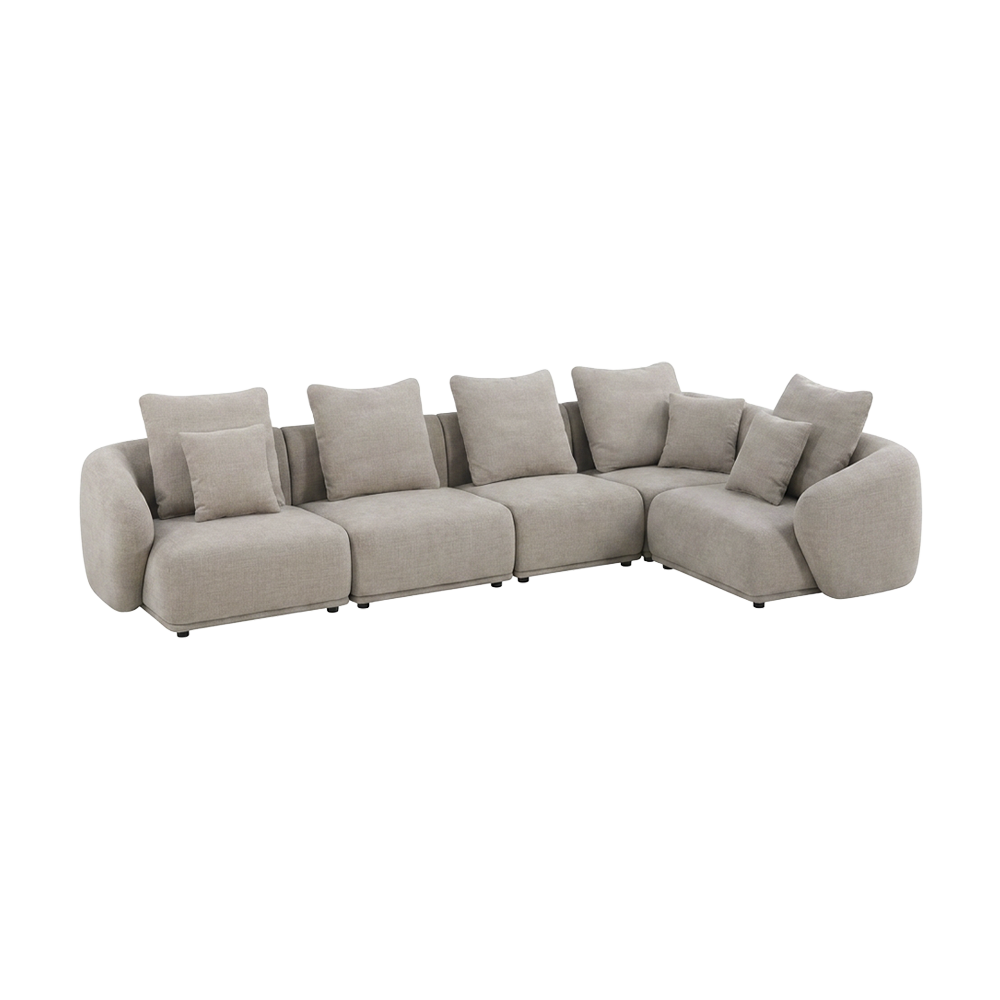 Large Sectional Sofa in Rich Velvet Fabric