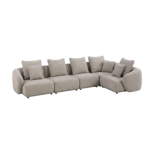 Large Sectional Sofa in Rich Velvet Fabric