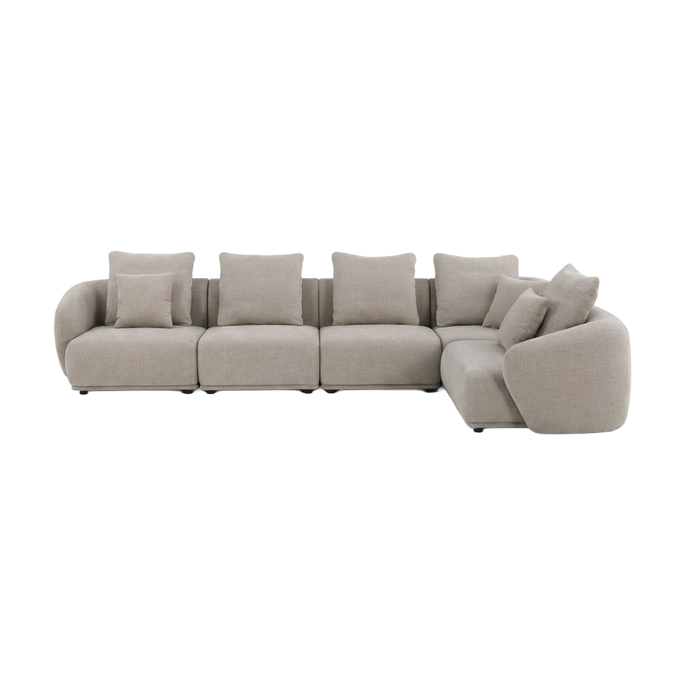 Large Sectional Sofa in Rich Velvet Fabric