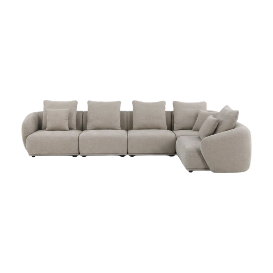 Large Sectional Sofa in Rich Velvet Fabric