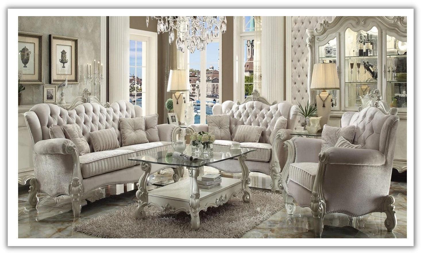 Versailles Sofa in Classic Beige Velvet
