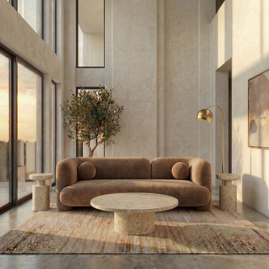 3 Seater Sofa in Mocha with Contemporary Design